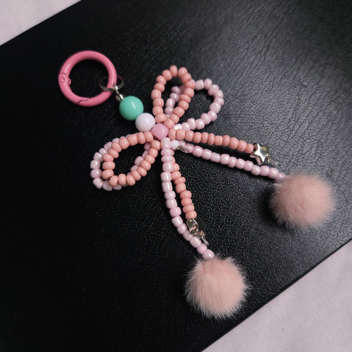 Candyfloss Bow Bag Charm
