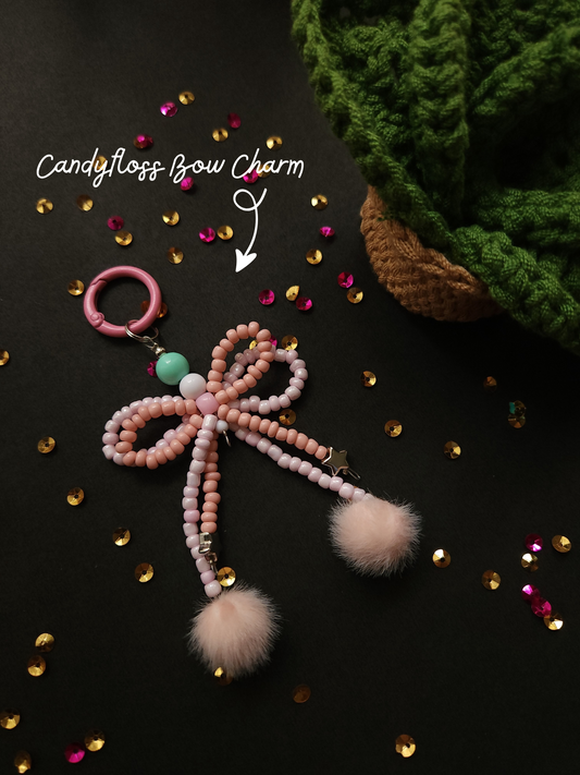 Candyfloss Bow Bag Charm