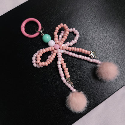 Candyfloss Bow Bag Charm